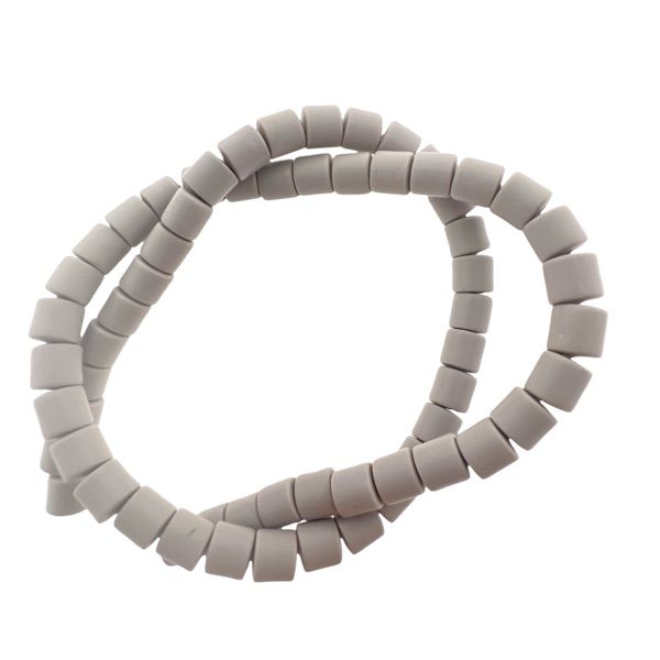 Polymeer disc kralen Light grey 6,5x6mm - ±30 stuks-Kralen-Kraaltjes van Renate