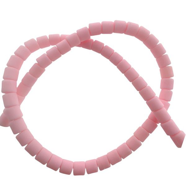 Polymeer disc kralen Milkshake pink 6,5x6mm - ±30 stuks-Kralen-Kraaltjes van Renate