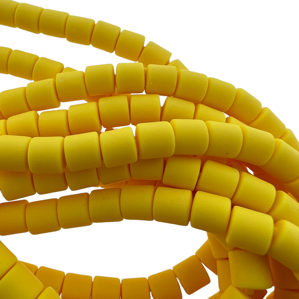 Polymeer tube kralen geel 6,5x6mm - ±30 stuks-Kralen-Kraaltjes van Renate