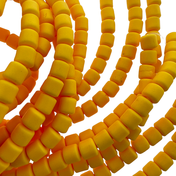 Polymeer tube kralen oker geel 6,5x6mm - ±30 stuks-Kralen-Kraaltjes van Renate