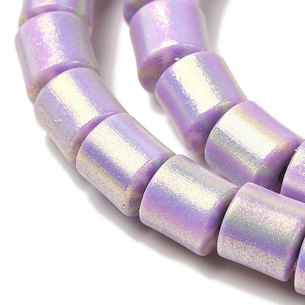 Polymer kralen lila glitter powder 6x7mm - 20 stuks-Kralen-Kraaltjes van Renate