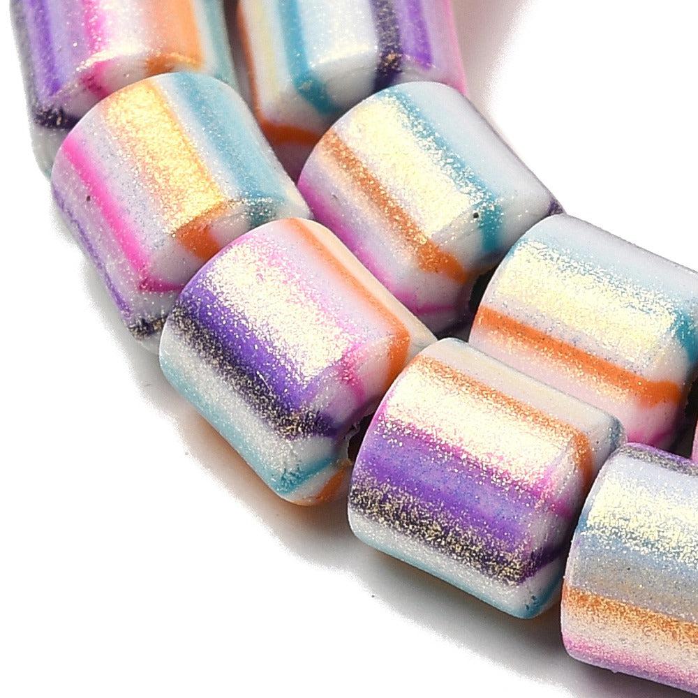 Polymer kralen multicolor glitter powder 6x7mm - 20 stuks-Kralen-Kraaltjes van Renate