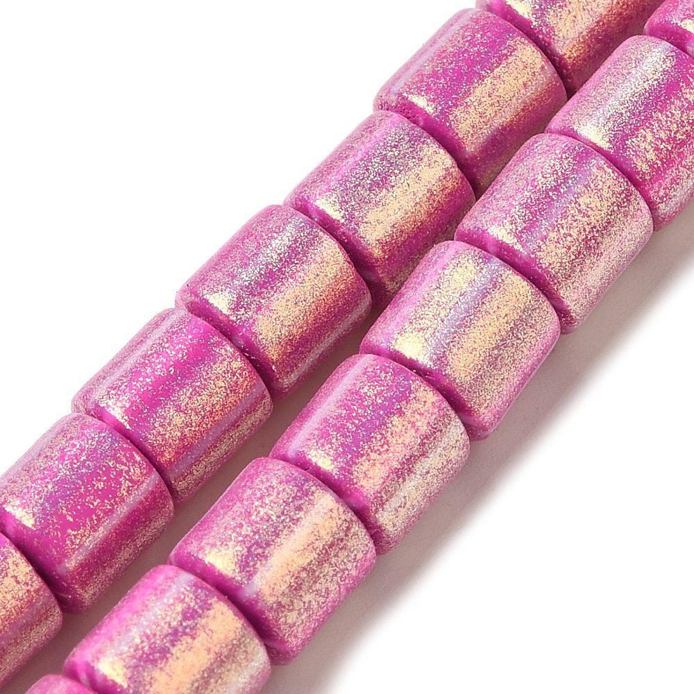 Polymer kralen pink glitter powder 6x7mm - 20 stuks-Kralen-Kraaltjes van Renate