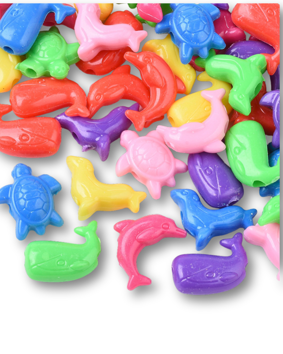 Polystyreen kraal Zeewezens multicolor 17-24mm- per 10 stuks-Kralen-Kraaltjes van Renate