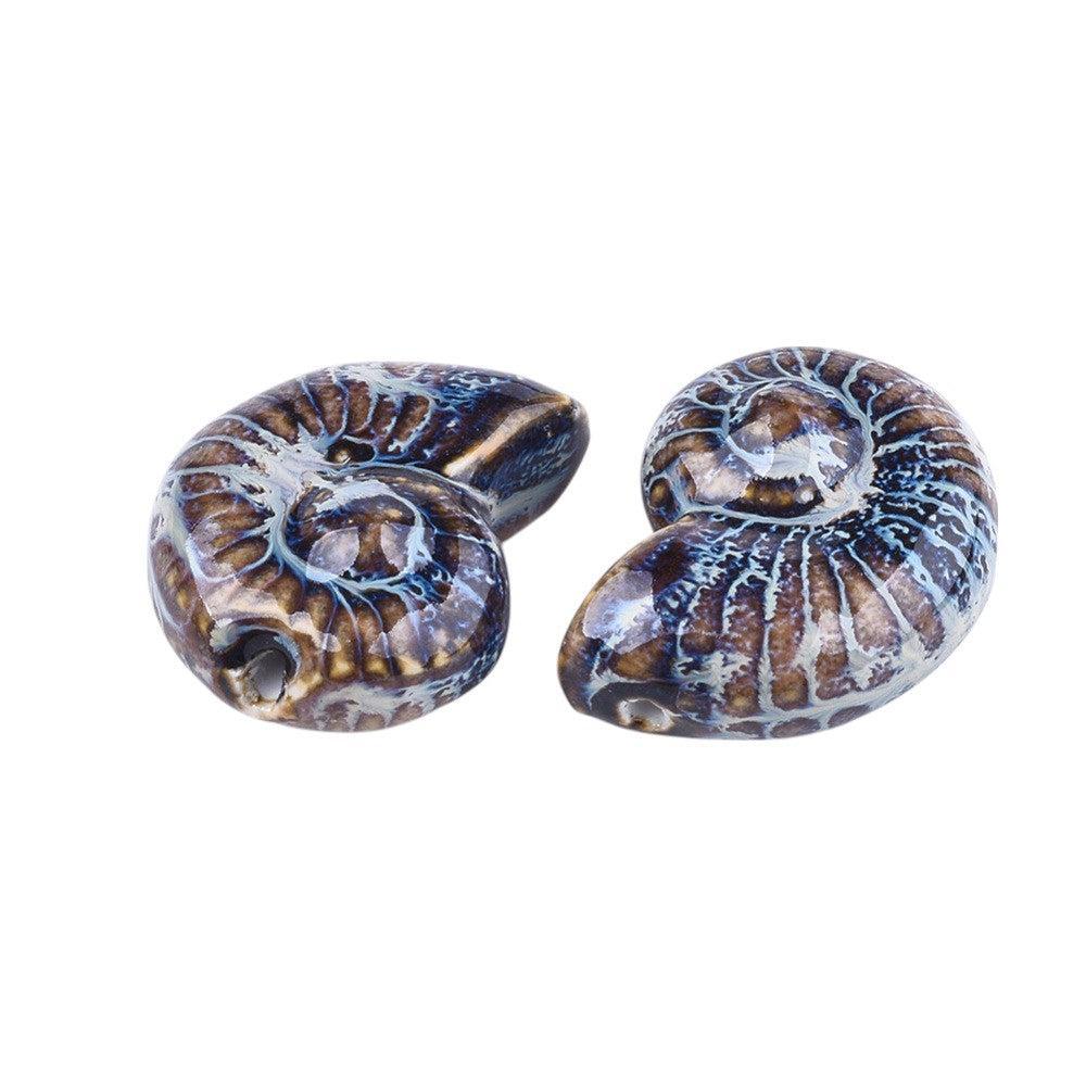 Porselein kraal groot zeeeslak 40mm- per stuk-Kralen-Kraaltjes van Renate