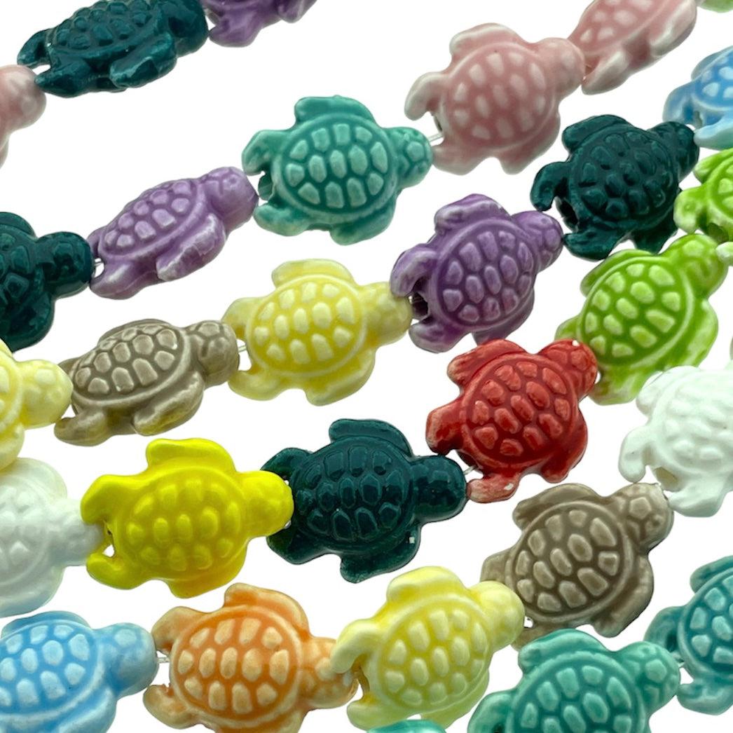 Porselein schildpad gekleurd 19x15x8mm-Kralen-Kraaltjes van Renate