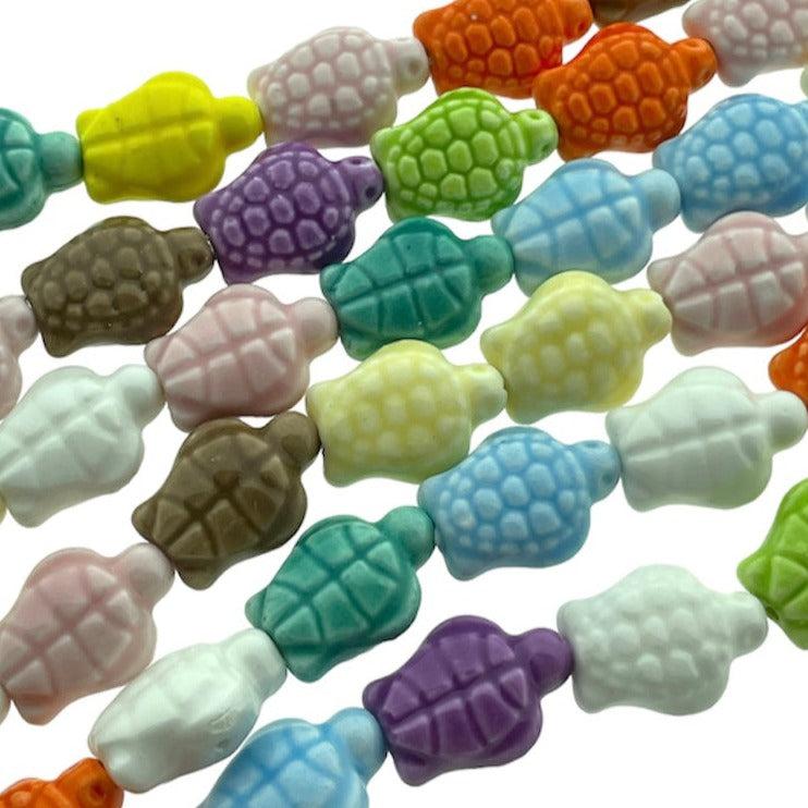 Porselein schildpad mixed color 19x15x8mm-Kralen-Kraaltjes van Renate