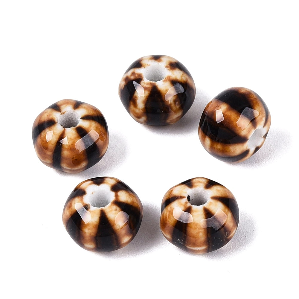 Porseleinen Kraal Rondel Karamel 10x7mm - per stuk-Kralen-Kraaltjes van Renate