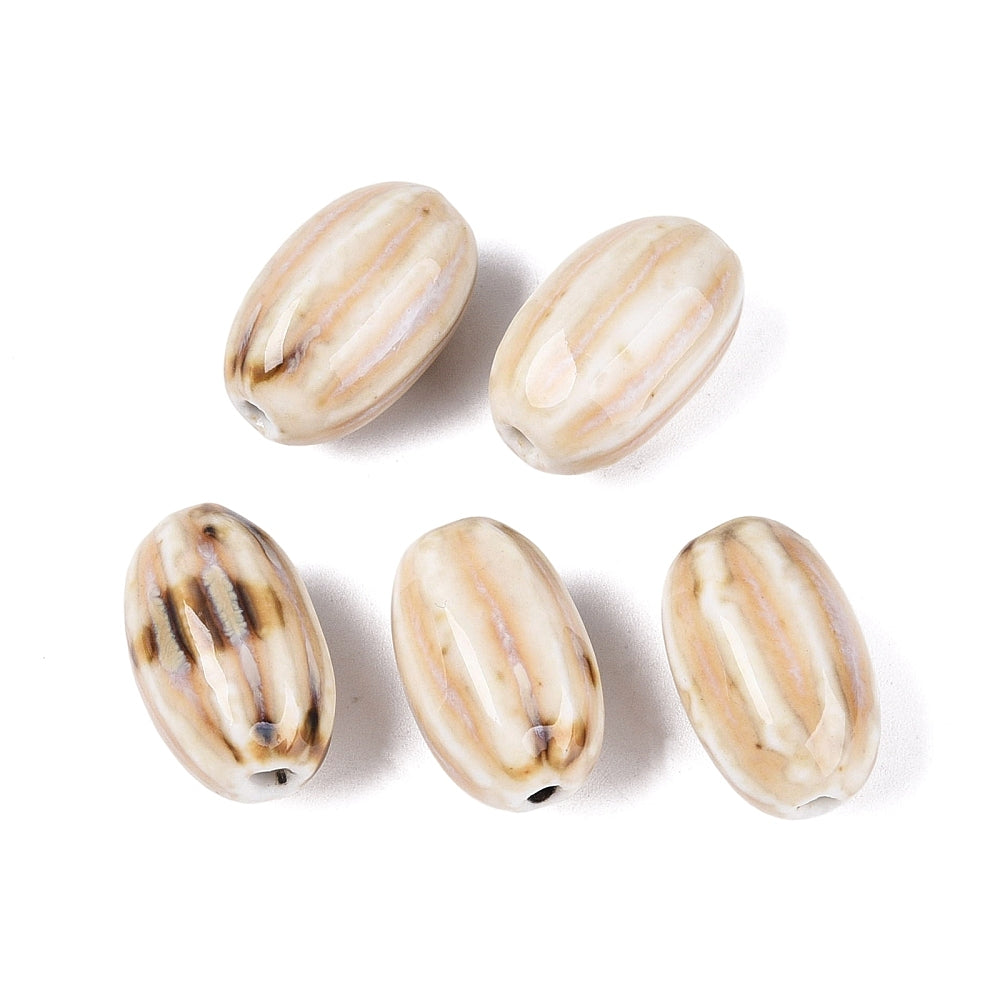 Porseleinen Kraal Ton Beige 19-21mm - per stuk-Kralen-Kraaltjes van Renate