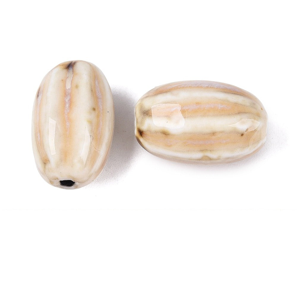 Porseleinen Kraal Ton Beige 19-21mm - per stuk-Kralen-Kraaltjes van Renate