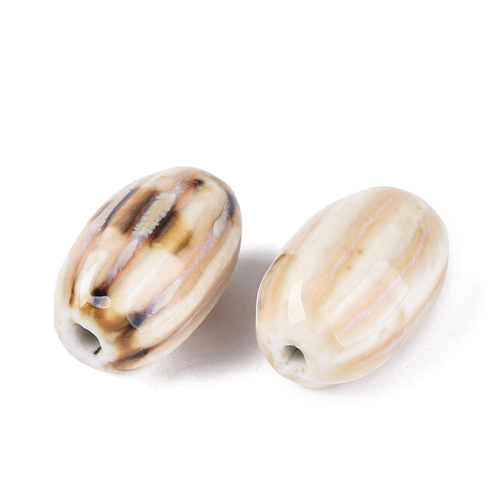 Porseleinen Kraal Ton Beige 19-21mm - per stuk-Kralen-Kraaltjes van Renate