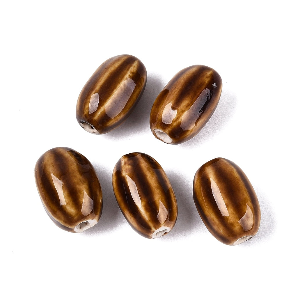 Porseleinen Kraal Ton Roestbruin 19-21mm - per stuk-Kralen-Kraaltjes van Renate