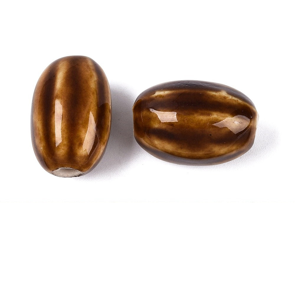 Porseleinen Kraal Ton Roestbruin 19-21mm - per stuk-Kralen-Kraaltjes van Renate