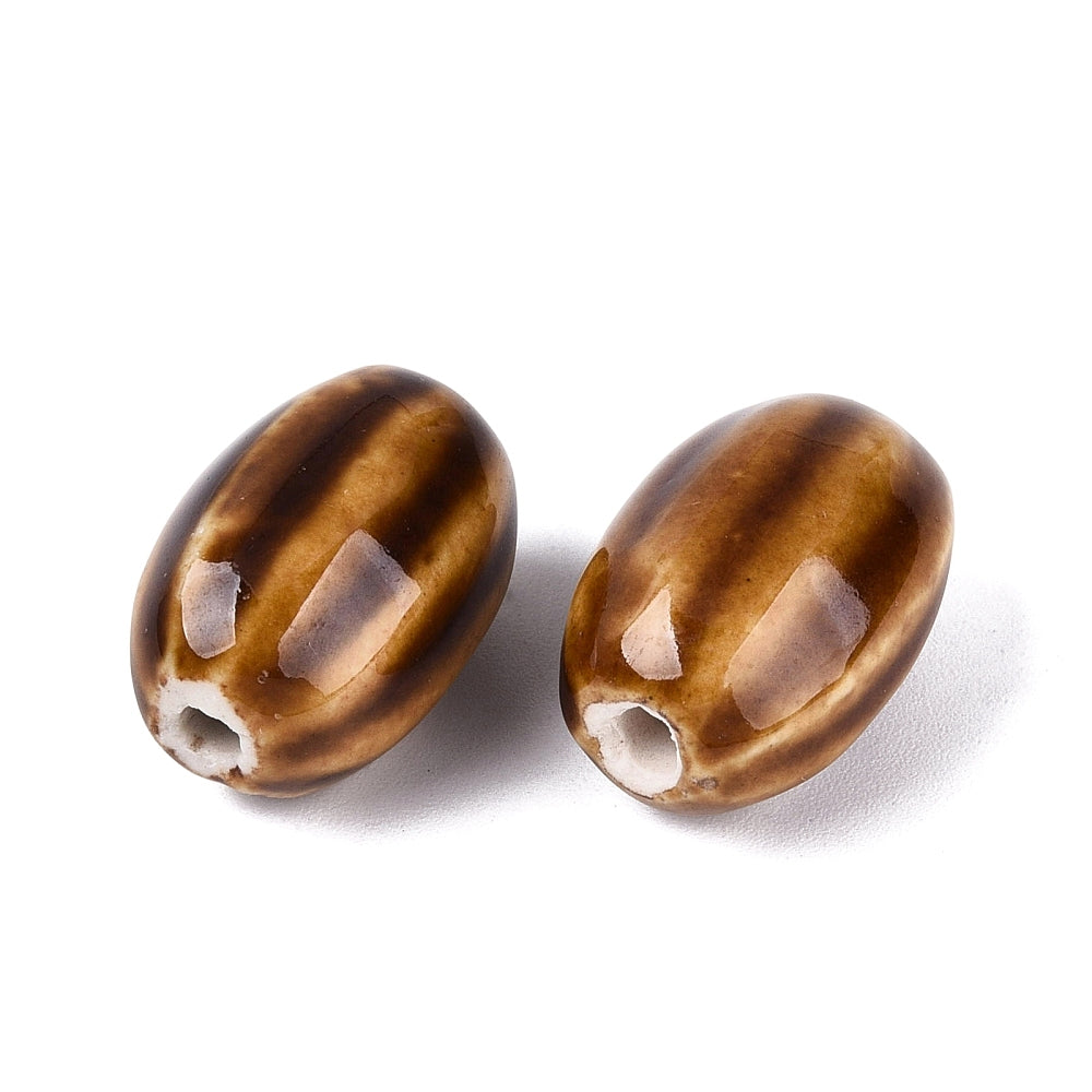 Porseleinen Kraal Ton Roestbruin 19-21mm - per stuk-Kralen-Kraaltjes van Renate