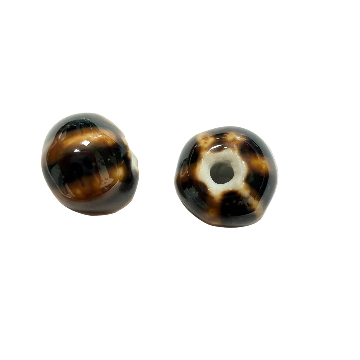 Porseleinen Kralen Rondel Donkerbruin 12mm - per stuk-Kralen-Kraaltjes van Renate
