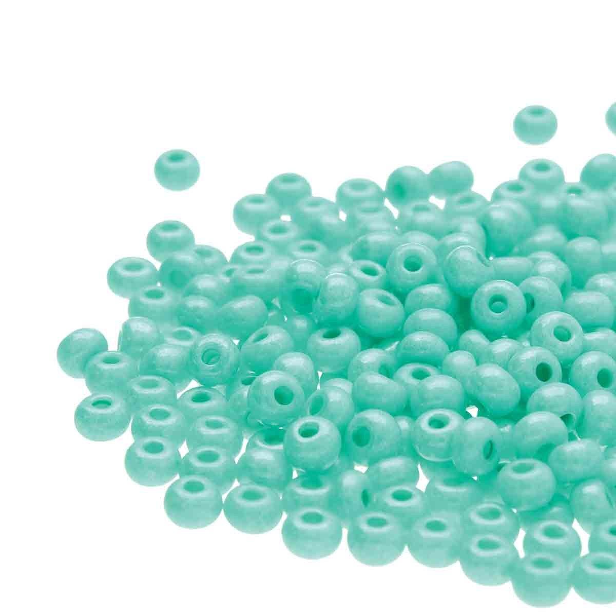 Preciosa Rocailles 16358 Opaak Groen Geverfd Terra 8/0 (3.0mm) - 10 gram-Kralen-Kraaltjes van Renate