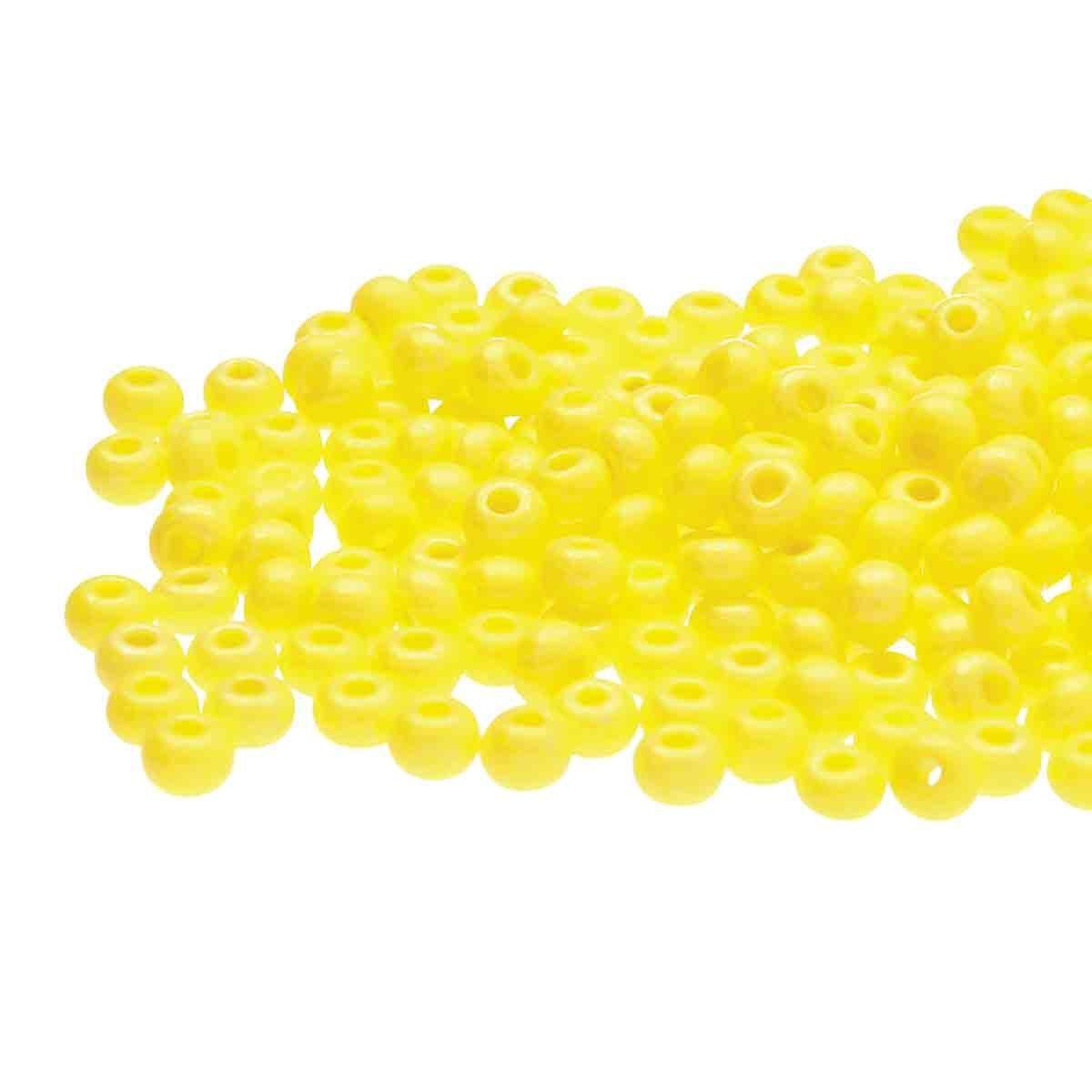 Preciosa Rocailles 16386 Opaak Geel Geverfd Terra 8/0 (3.0mm) - 10 gram-Kralen-Kraaltjes van Renate