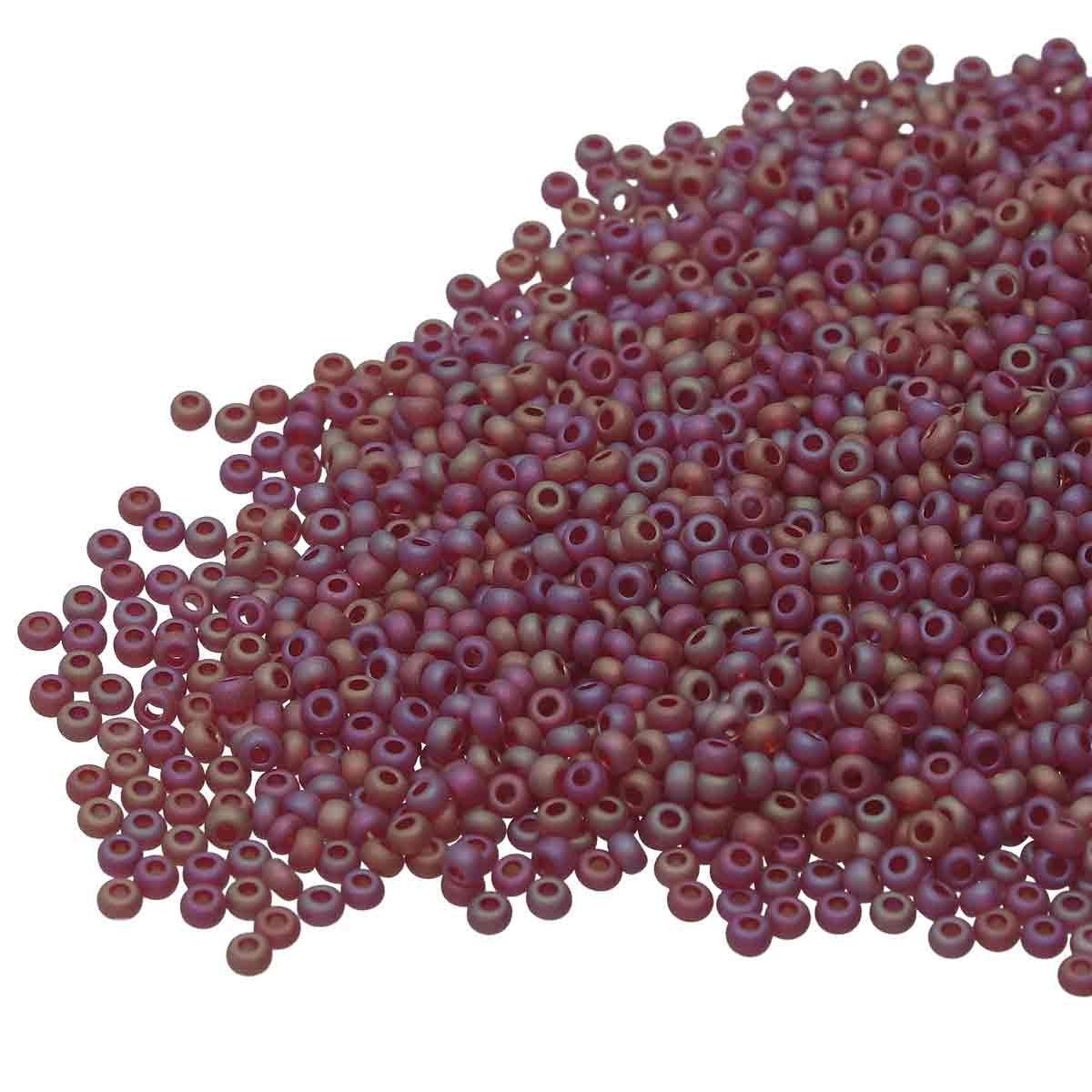 Preciosa rocailles glas 8/0 garnet matt AB (3mm) - 10 gram-Kralen-Kraaltjes van Renate