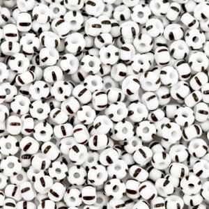 Preciosa rocailles glas White-black 10/0 (2mm) - 5 gram-Kralen-Kraaltjes van Renate