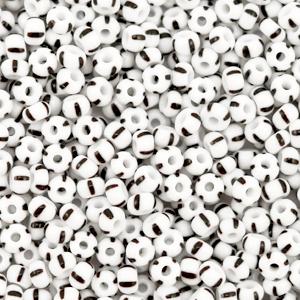 Preciosa rocailles glas White-black 8/0 (3mm) - 5 gram-Kraaltjes van Renate