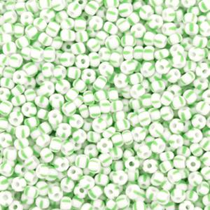 Preciosa rocailles glas White-mint green 11/0 (2mm) - 5 gram-Kraaltjes van Renate