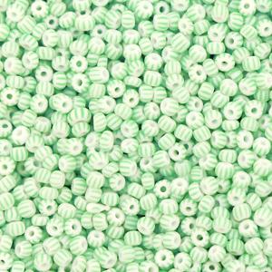 Preciosa rocailles glas White-mint green 11/0 (2mm) - 5 gram-Kraaltjes van Renate