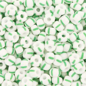 Preciosa rocailles glas White-mint green 6/0 (4mm) - 5 gram-Kraaltjes van Renate