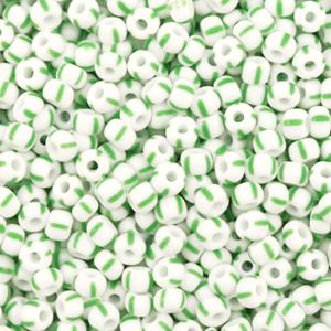 Preciosa rocailles glas White-mint green 8/0 (3mm) - 5 gram-Kraaltjes van Renate