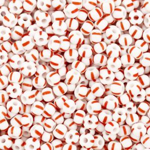 Preciosa rocailles glas White-red 8/0 (3mm) - 5 gram-Kraaltjes van Renate