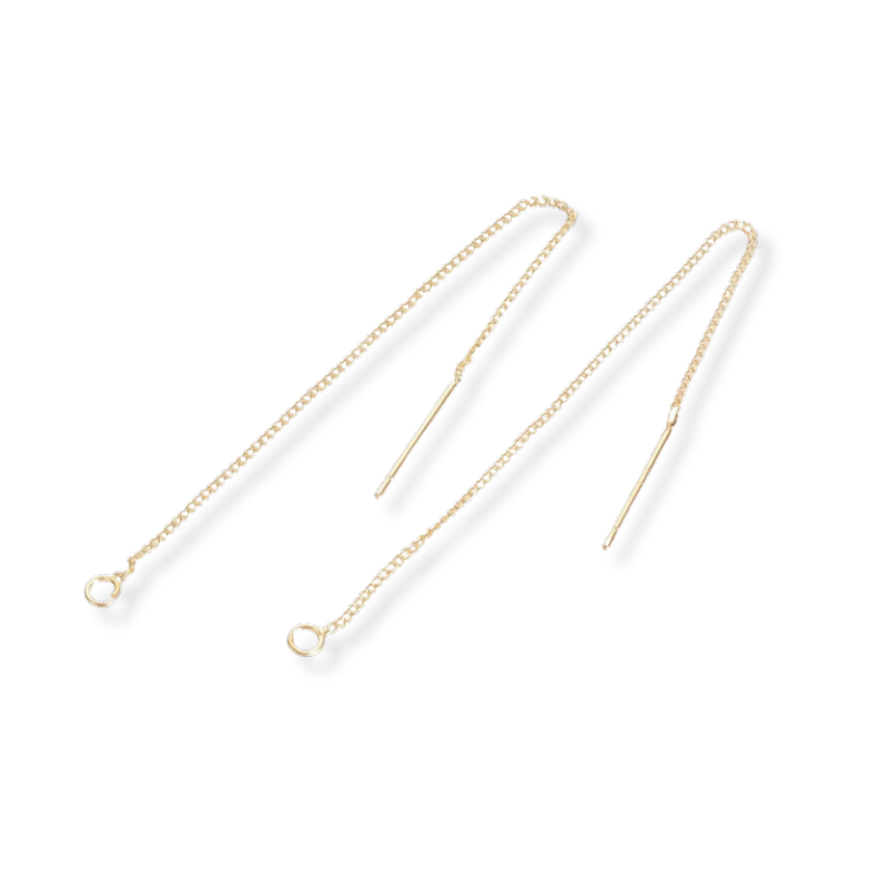 Pull trough oorstekers 18K Gold Plated 82mm - 1 paar-Onderdelen-Kraaltjes van Renate