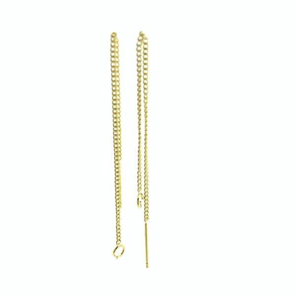 Pull trough oorstekers Gold plated 80x1mm - 1 paar-Kraaltjes van Renate