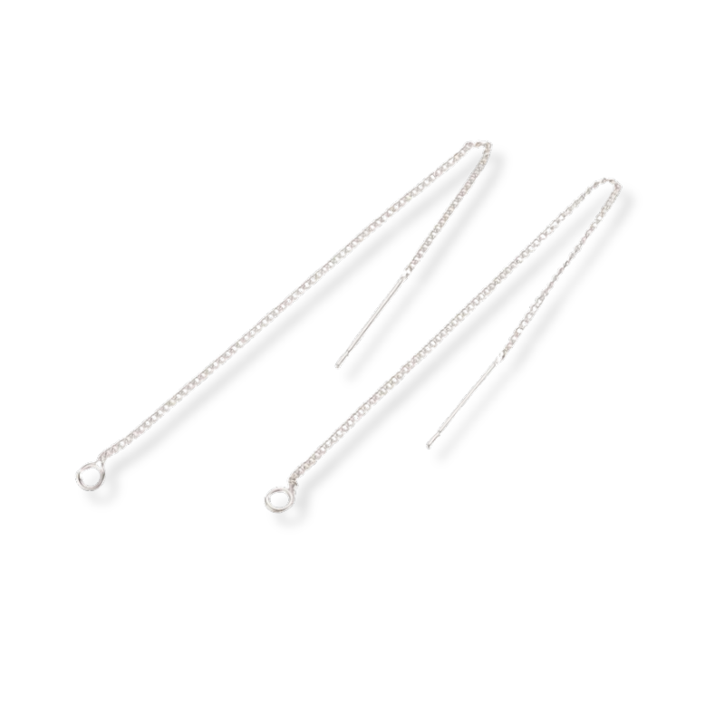 Pull trough oorstekers Platinum Plated 82mm - 1 paar-Onderdelen-Kraaltjes van Renate