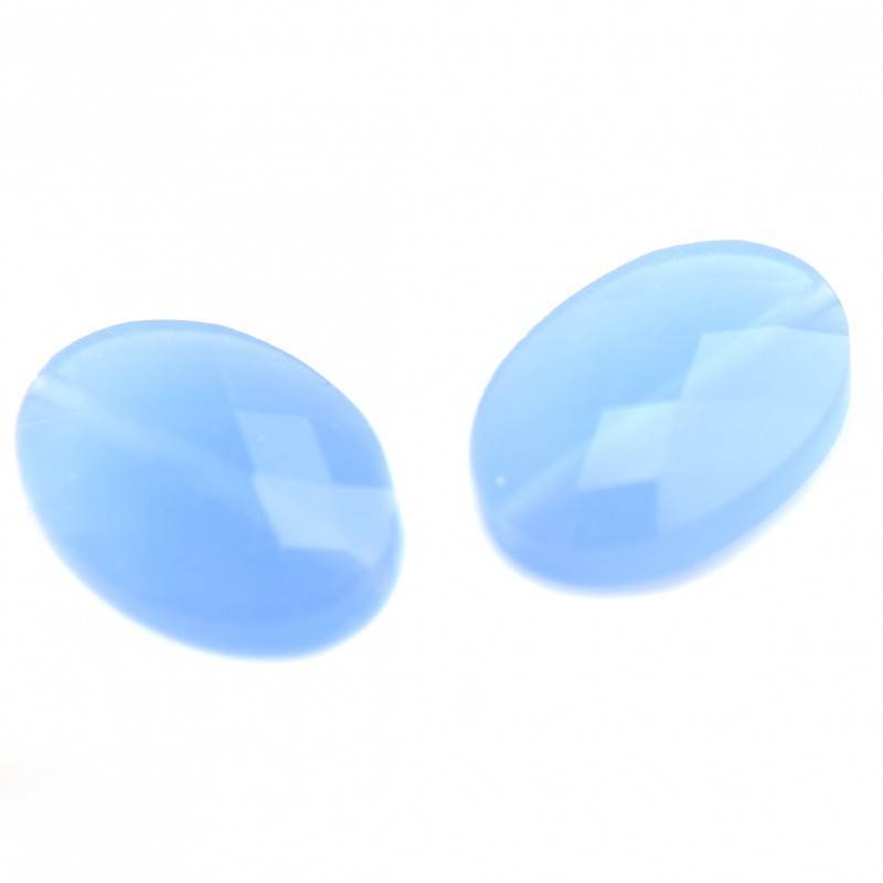 Quartz hand geslepen kralen ovaal blauw opaal 14x10mm-Kraaltjes van Renate