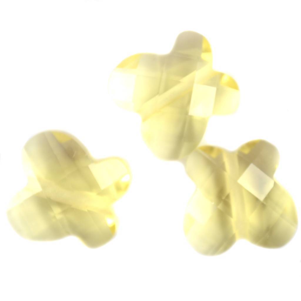 Quartz kraal vlinder licht geel 12mm-Kraaltjes van Renate