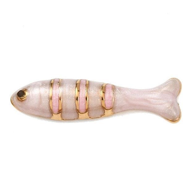 RVS Bedel Vis Emaille Goud 14mm - per stuk-Bedels-Kraaltjes van Renate