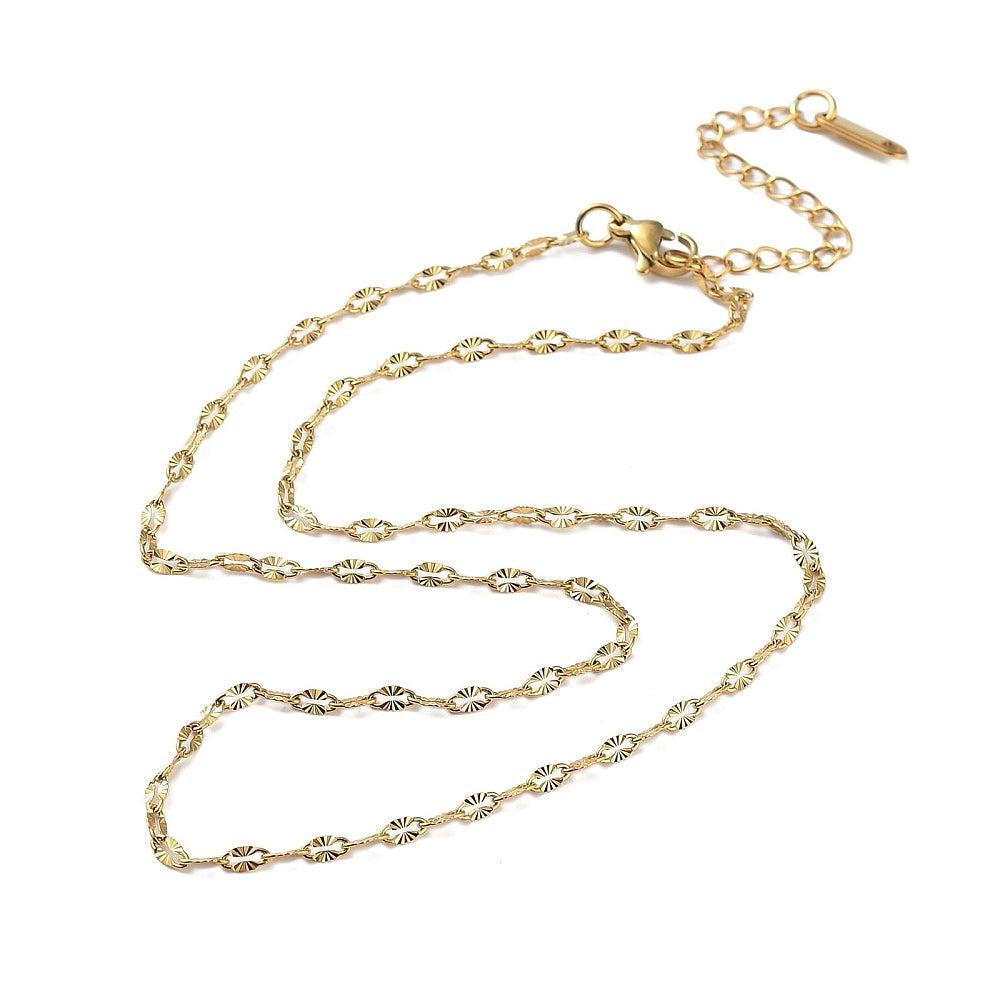 RVS Ketting Getextureerde Dapped Ketting Goud 40cm - per stuk-Ketting-Kraaltjes van Renate