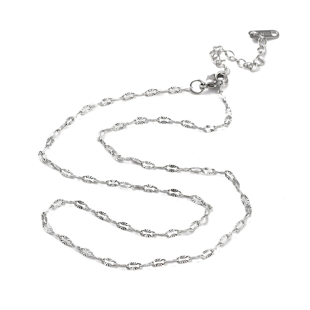 RVS Ketting Getextureerde Dapped Ketting Zilver 40cm - per stuk-Ketting-Kraaltjes van Renate