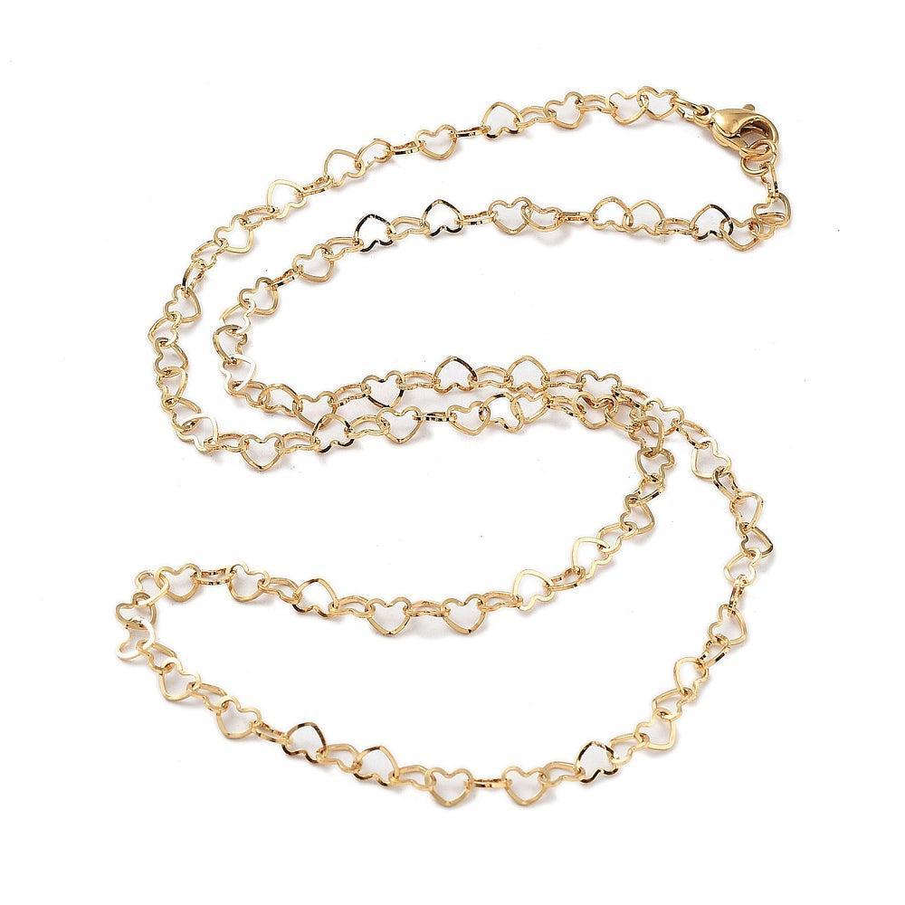 RVS Ketting Hart Ketting Goud 45.7cm - per stuk-Ketting-Kraaltjes van Renate