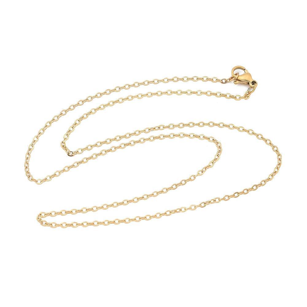 RVS Ketting Kabelketting Goud 44.9cm - per stuk-Ketting-Kraaltjes van Renate