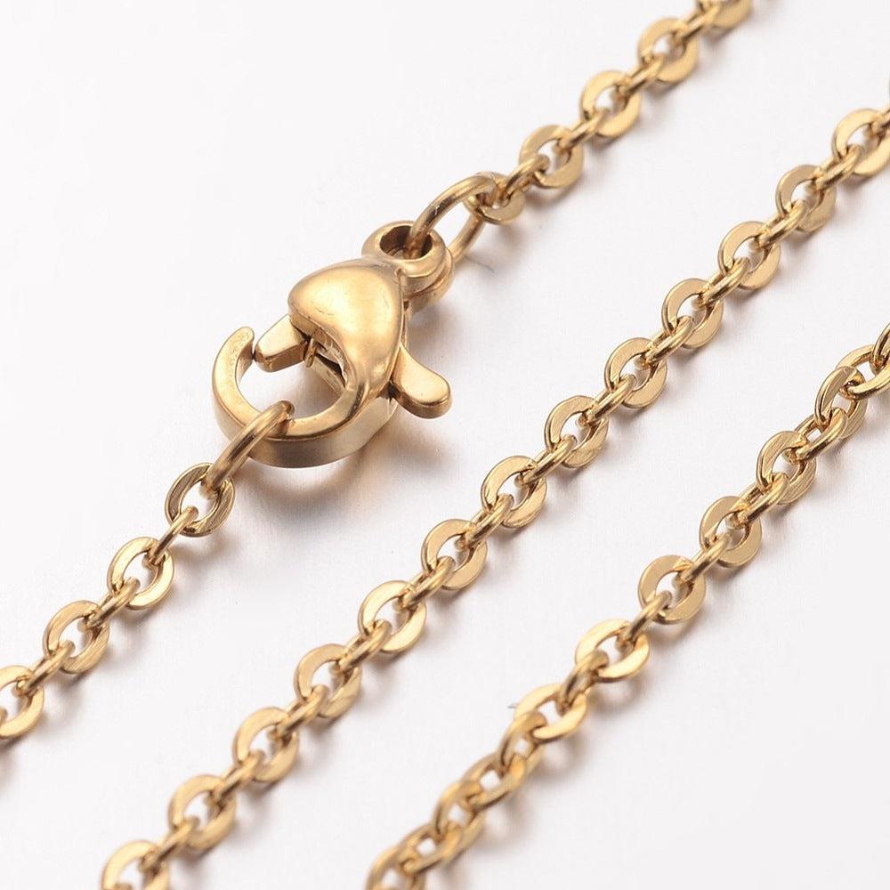RVS Ketting Kabelketting Goud 76cm - per stuk-Ketting-Kraaltjes van Renate