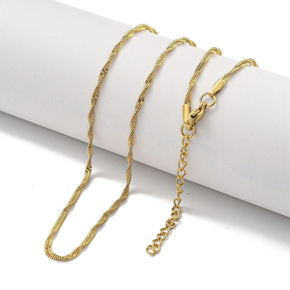 RVS Ketting Snake Chain Goud 45.5cm - per stuk-Ketting-Kraaltjes van Renate
