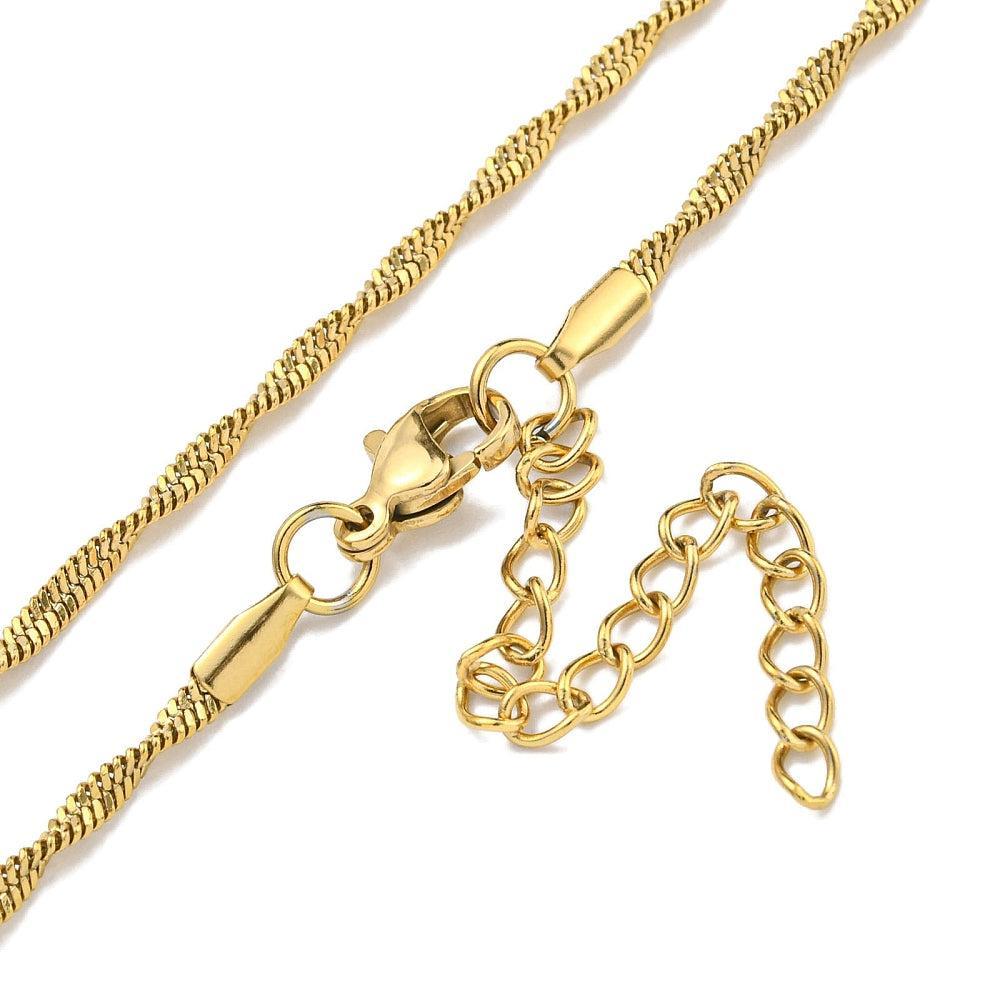 RVS Ketting Snake Chain Goud 45.5cm - per stuk-Ketting-Kraaltjes van Renate