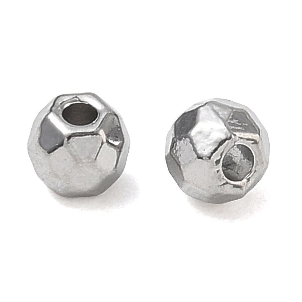 RVS Kraal Facet Rond Zilver 5mm - per stuk (kopie)-Kralen-Kraaltjes van Renate