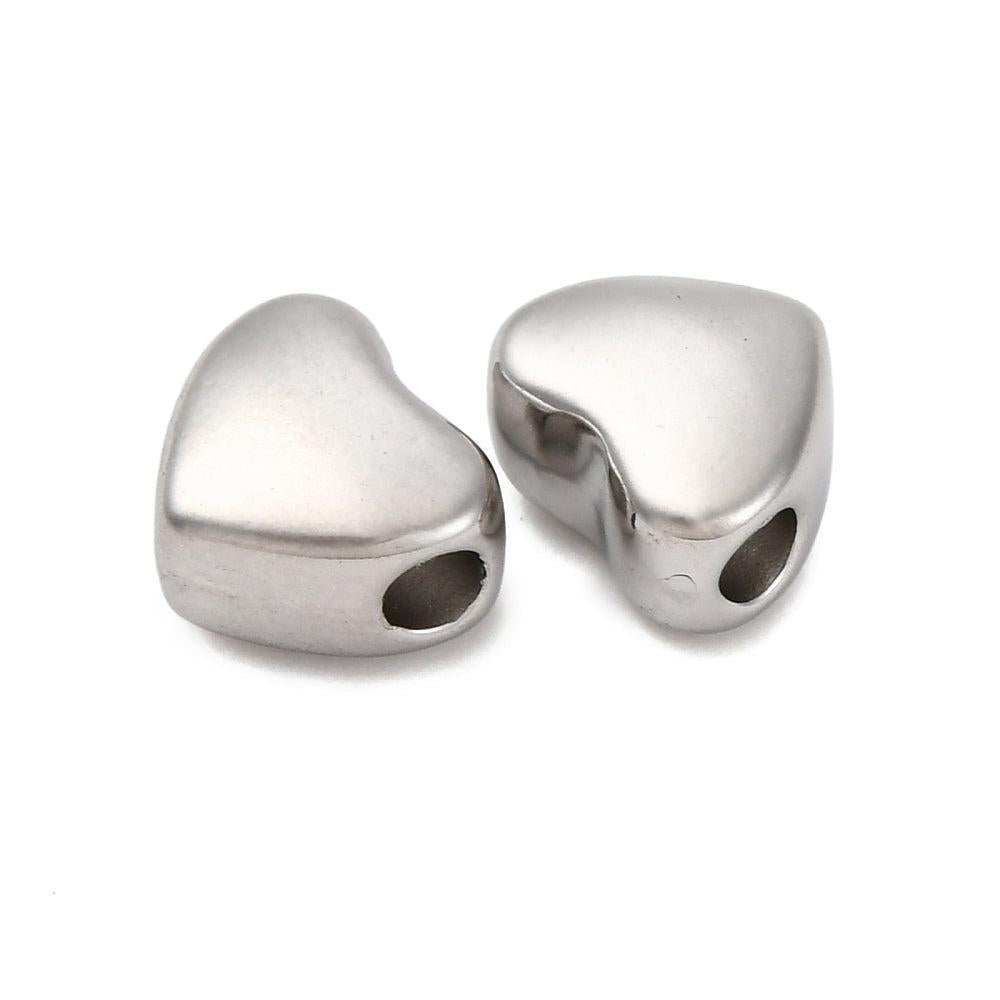 RVS Kraal Hart RVS Zilver 7mm - per stuk-Kralen-Kraaltjes van Renate