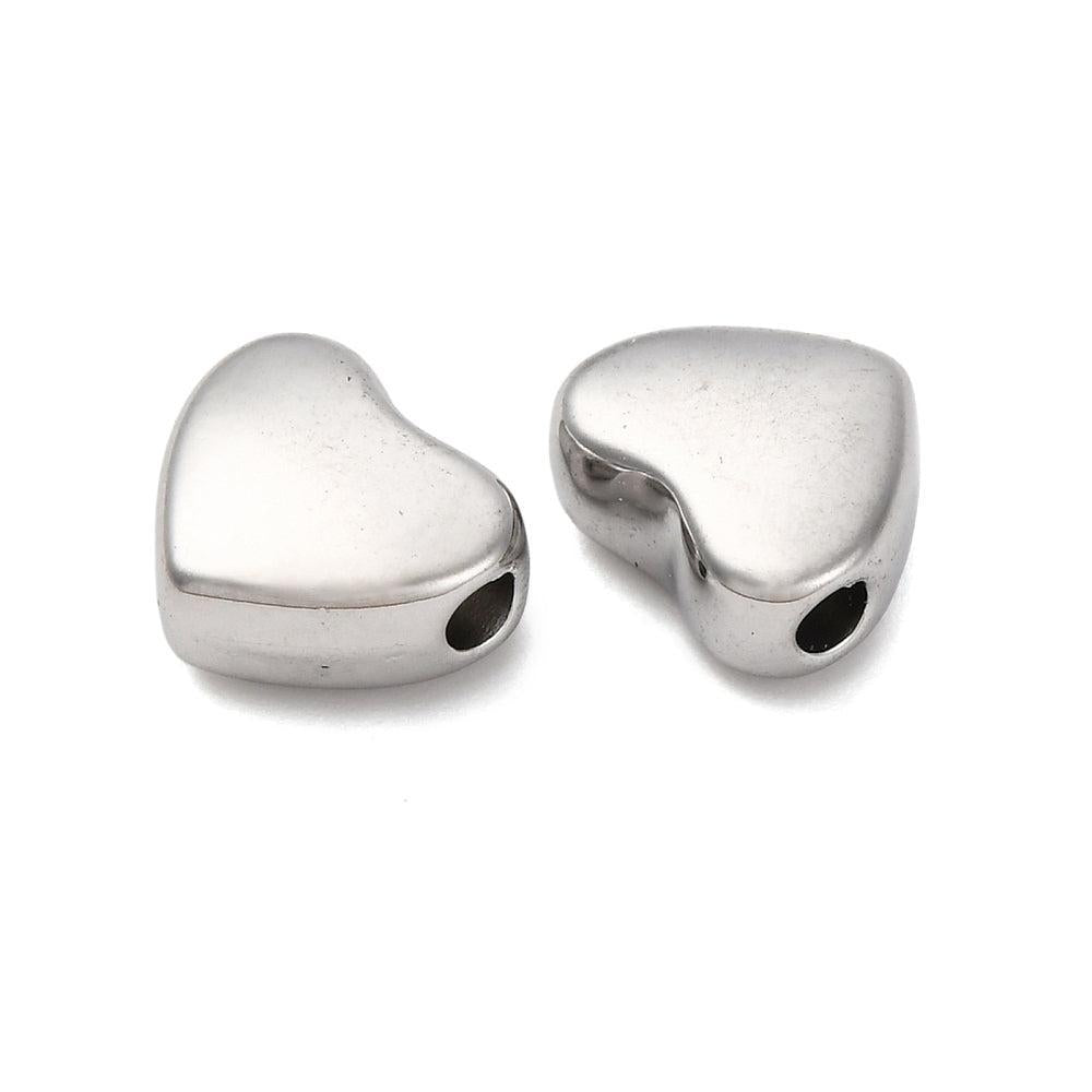 RVS Kraal Hart RVS Zilver 8.5mm - per stuk-Kralen-Kraaltjes van Renate