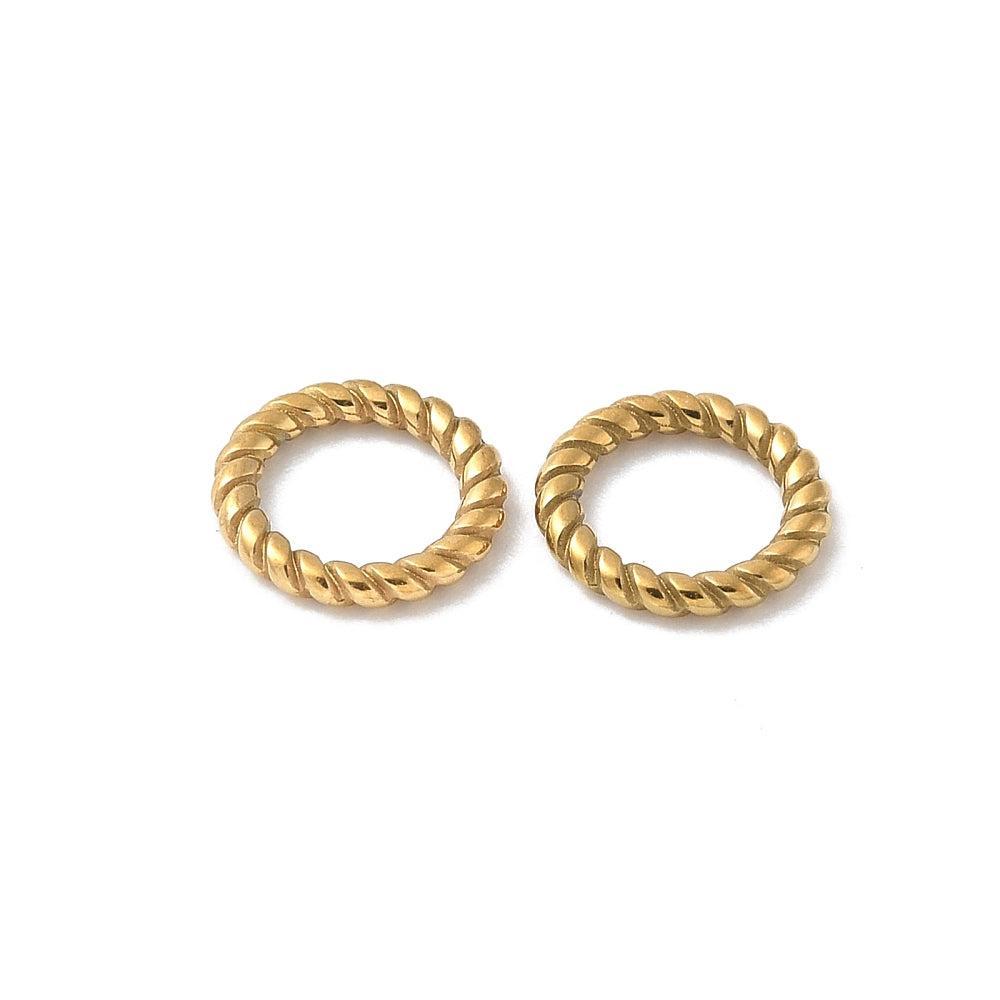 RVS Onderdeel Gedraaide Ring Goud 6.5mm - per stuk