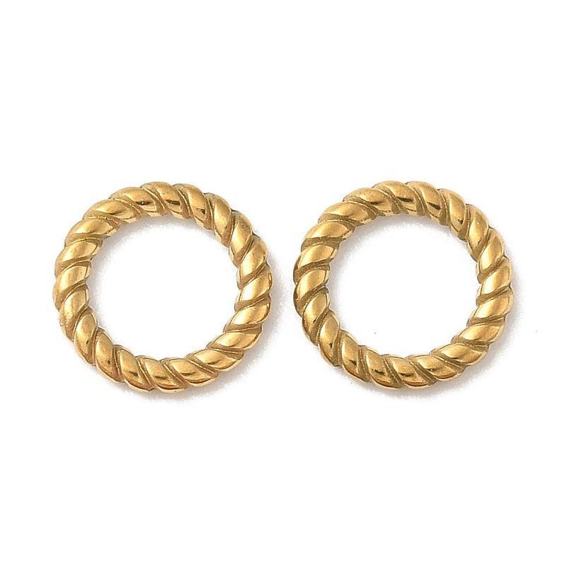 RVS Onderdeel Gedraaide Ring Goud 6.5mm - per stuk