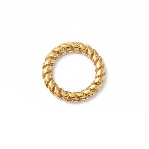 RVS Onderdeel Gedraaide Ring Goud 6.5mm - per stuk
