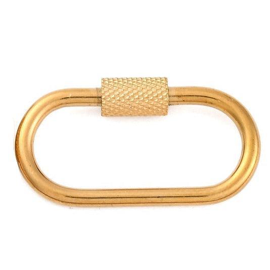RVS Schroef Karabijn Sluiting Goud 21mm - per stuk-Sluitingen-Kraaltjes van Renate
