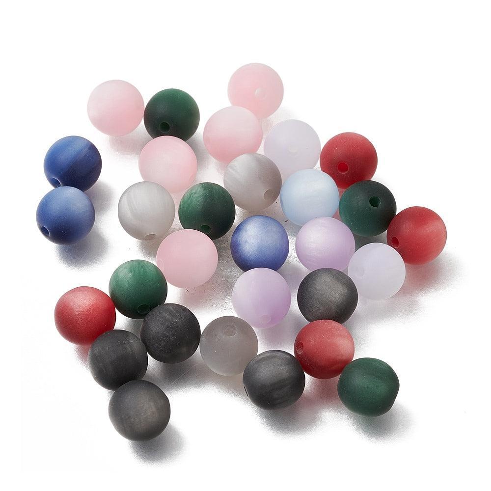 Resin Kraal frosted Multicolor Koude kleuren- Per Stuk-Kralen-Kraaltjes van Renate